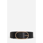 Ceinture large à boucle ovale En cuir