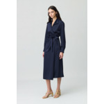 Robe satinée mi-longue portefeuille