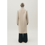 Manteau mi-long laine mélangée beige