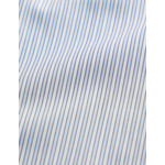 Chemise voyage col figaret en popeline rayée bleu
