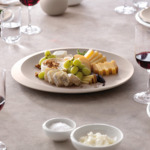 NewMoon Beige - Plat de présentation, beige, en porcelaine haut de gamme
