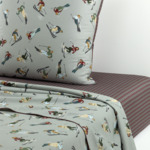 Olivier Desforges - Drap plat en satin de coton lavé gris, Hors Piste