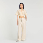 Chemise courte froncée