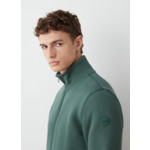 Sweat zippé à tissage en diagonale