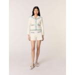 Cardigan col marin à détails denim