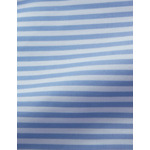 Chemise col figaret avec poignets mousquetaires en popeline rayée bleu
