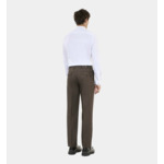 Pantalon De Costume En Laine Mélangée Marron Homme