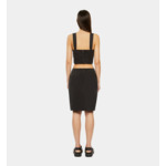 Jupe Courte Noire Drapée En Soie Lavée Femme