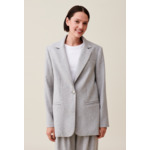 Veste tailleur gris laine mélangée