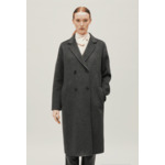 Manteau laine double face gris chiné