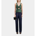 Pantalon A Pinces Fluide Avec Chaine Femme