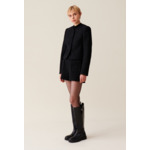 Veste droite noire tweed