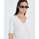 Pull manches courtes écru