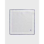 Pochette à motifs points marine en soie blanc