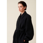 Manteau long ceinturé marron