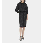 Jupe Mi-Longue À Sequins Noire Femme