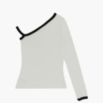 Courrèges T-Shirt Heritage Asymmetric Blanc