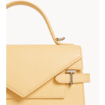 Sac à main double rabat moyen modèle Emilie en cuir grainé