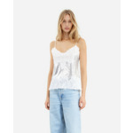 Caraco À Sequins Et Dentelle Argenté Femme