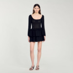 Robe en maille pointelle à volants