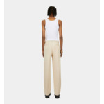 Pantalon Beige En Coton Et Lin Avec Pinces Homme