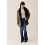 Peau lainée ceinturée taupe