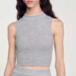 Top court en maille sans manches