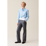 Pantalon droit ceinture contrastée