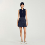 Jupe courte plissée à rayures