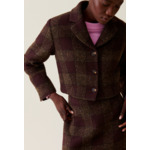 Veste courte carreaux boutonnée