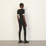 Pull polo en maille côtelée