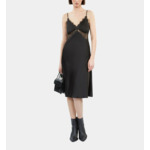 Robe Nuisette Courte Noire En Soie Femme