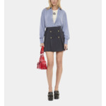 Jupe Courte Plissée Bleu Marine Femme