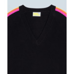 Pull Col V Bandes Manches Multicolore