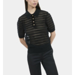 Polo En Maille Noire Femme