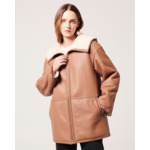 Manteau Meline Camel en cuir