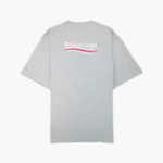 Balenciaga T-Shirt Political Campaign Logo Brodé Gris