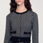 Cardigan jacquard carreaux