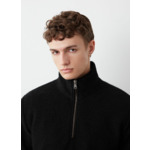 Sweat en laine effet tricot à col zippé