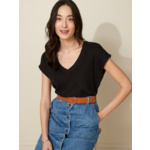 T-SHIRT V LIN VISCOSE