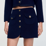 Jupe courte en laine double face