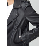 Veste cuir grainé noir