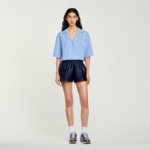 Chemise strassée à manches courtes