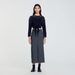 T-shirt noué à strass