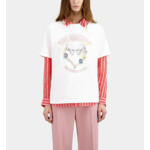 T-Shirt Blanc Avec Sérigraphie Skull Heart Femme