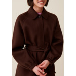 Manteau long ceinturé marron