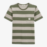 T-shirt Timothee junior rayé vert avocat