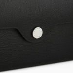 Pochette à rabat avec bandoulière amovible Sans couture en cuir grainé