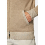 Pull Full Zip Taupe en Cachemire Mélangé