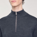 Pull en laine à col zippé